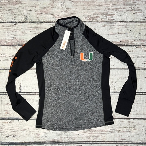 NCAA Tops - Miami Hurricanes Athletic Gym Workout Womens New Sports Collegiate Shirt